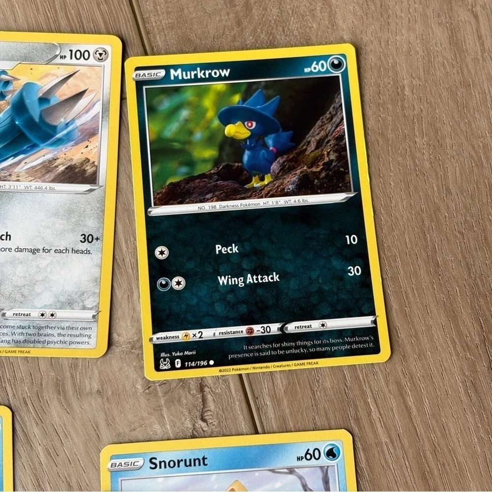 Pokemon Set of 10 Cards LOT Araquanid Feebas Snorunt Fennekin Klink Metang